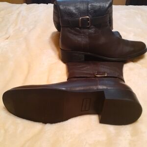 TALL WIDE CALF LEATHER BOOTS